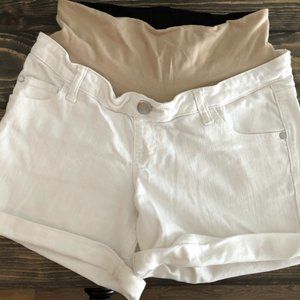White Maternity Denim Shorts